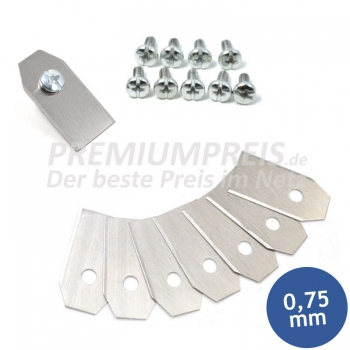 9 Ersatz Messer Klingen 0,75mm für Husqvarna Automower und Gardena Mähroboter inkl. Schrauben