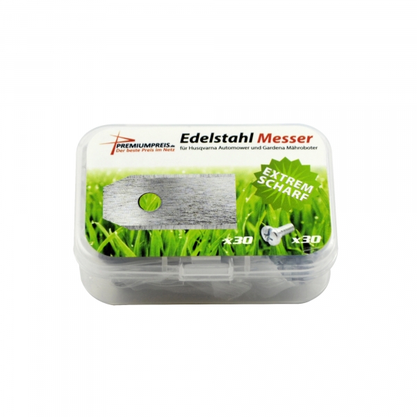 30 Ersatz Messer Klingen 0,75mm für Husqvarna Automower und Gardena Mähroboter inkl. Schrauben